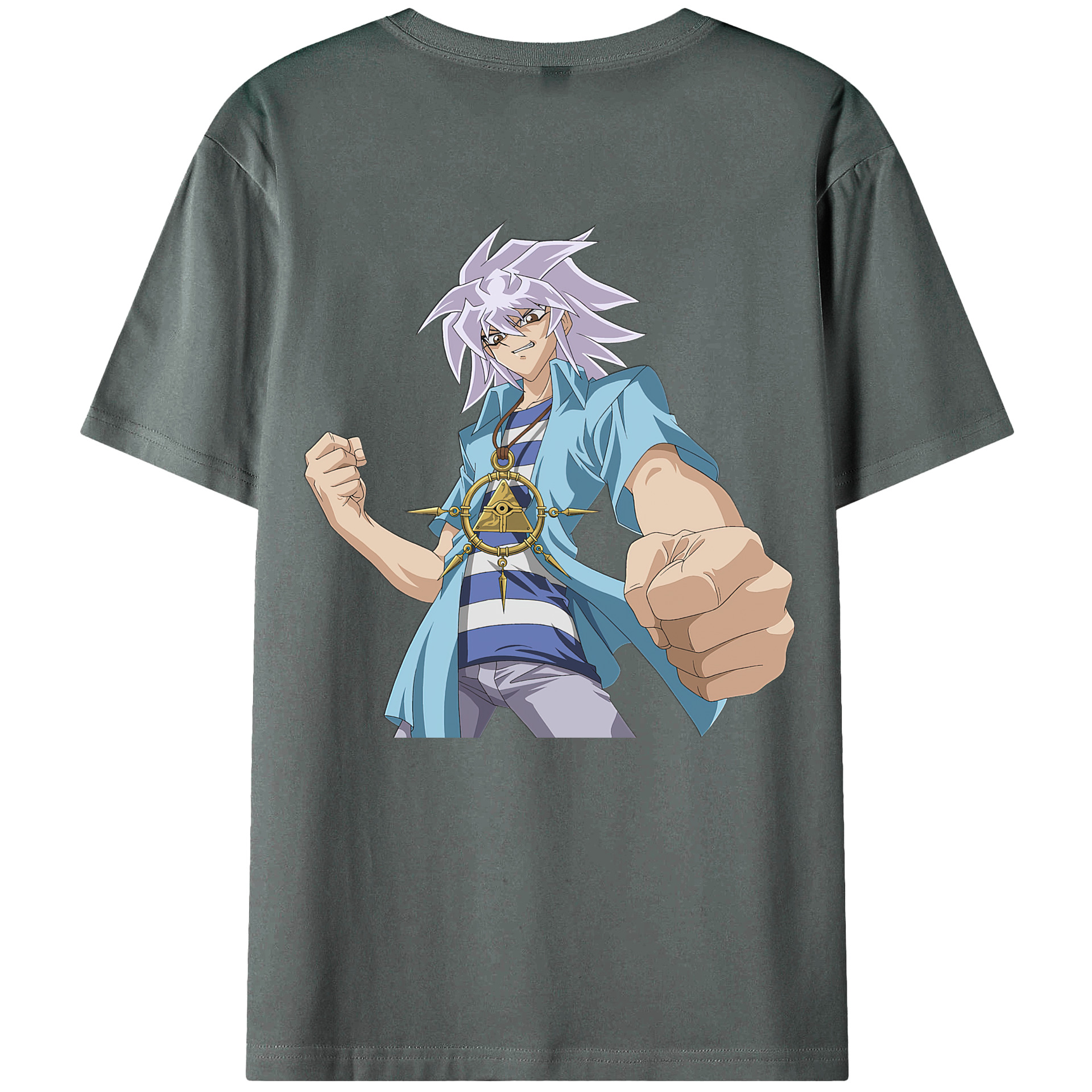 （画像用） 遊☆戯☆王 Yu-Gi-Oh! 綿100％ メンズ半袖Tシャツ（バックプリント） 通気性